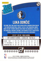 Luka Doncic 2018 2019 Panini Donruss Rated Rookie Series Mint Rookie Card #177