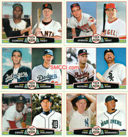 2013 Topps Heritage Baseball "Then and Now" Insert Set with Roberto Clemente, Sandy Koufax, Justin Verlander+