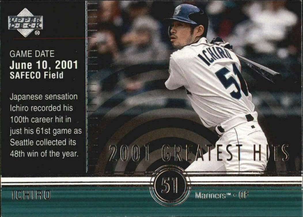 Ichiro Suzuki 2002 Upper Deck 2001 Greatest Hits Series Mint Card #GH2 ...