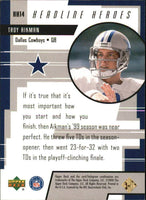 2000 Upper Deck Headline Heroes Insert Set with Troy Aikman and Brett Favre Plus