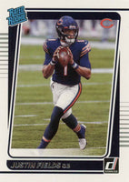 Chicago Bears 2021 Donruss Factory Sealed Team Set with a Rated Rookie Card of Justin Fields #253