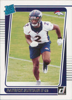 Denver Broncos 2021 Donruss Factory Sealed Team Set featuring a Rated Rookie Card of Patrick Surtain II