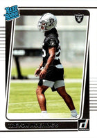 Las Vegas Raiders 2021 Donruss Factory Sealed Team Set with a Rated Rookie Card of Alex Leatherwood