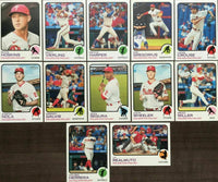 Philadelphia Phillies 2022 Topps HERITAGE Series Complete Basic 12 Card Team Set with Bryce Harper Plus