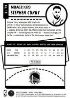 Stephen Curry 2021 2022 Hoops Basketball Winter Series Mint Version Card #18 with Purple Lettering