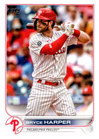 Philadelphia Phillies 2022 Topps Complete Mint Hand Collated 24 Card Team Set Featuring Bryce Harper and Rhys Hopkins Plus Rookie Cards and Others