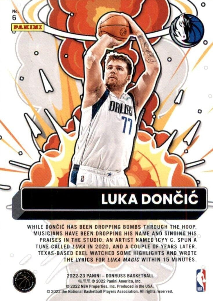 Luka Doncic 2022 2023 Donruss Bomb Squad Series Mint Insert Card