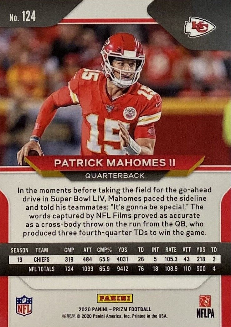 PATRICK MAHOMES GOLD FOIL REFRACTOR CARD PANINI SSP CHIEFS SUPER BOWL MVP  MINT!