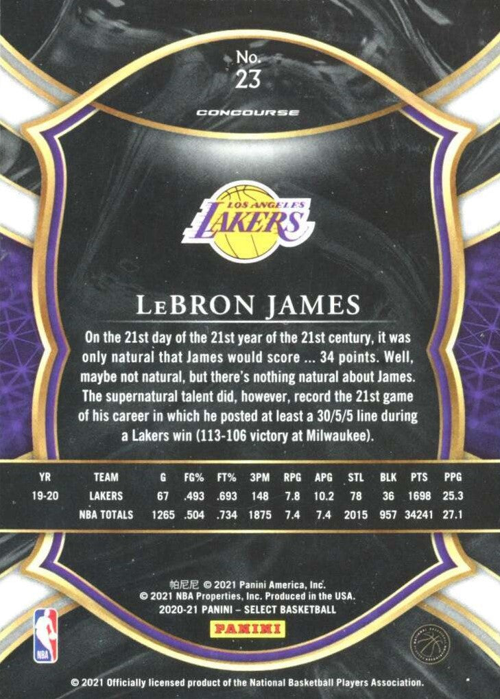 LeBron James 2021 Panini Select Concourse Card #23