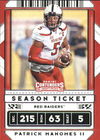 Patrick Mahomes II 2020 Panini Contenders Draft Season Ticket Card #80