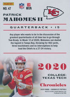 Patrick Mahomes II 2020 Panini Chronicles Series Mint Card #47 Pink Parallel Version