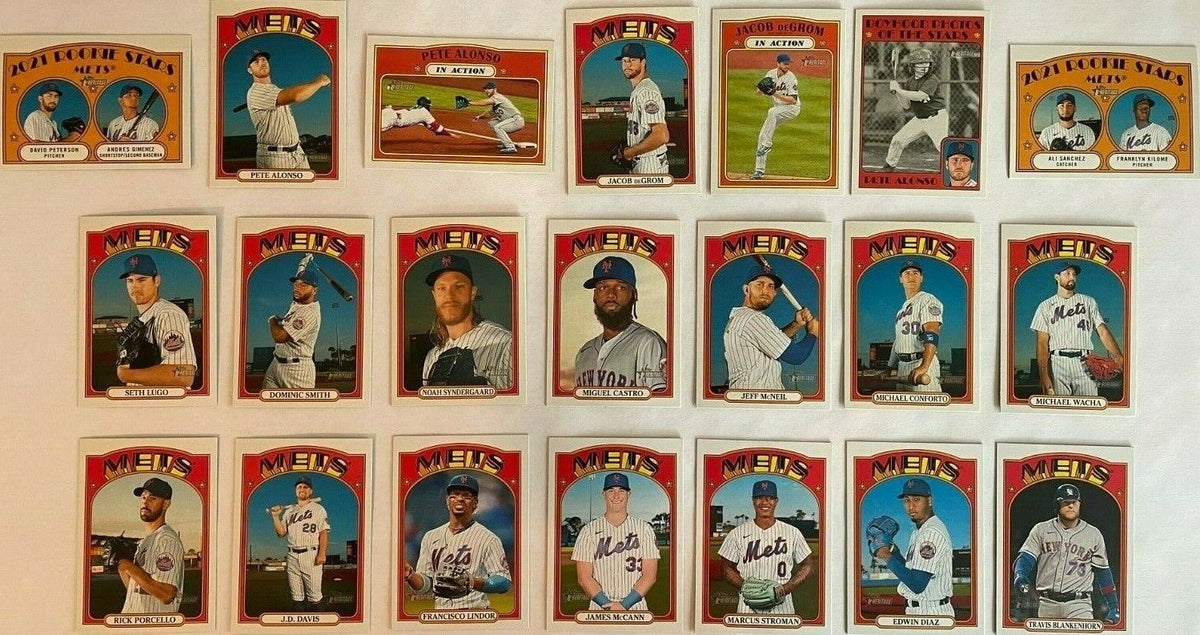  New York Mets/Complete 2021 Topps Baseball Team Set (Series 1)  with (12) Cards. ***PLUS (10) Bonus Mets Cards 2020/2019*** : Everything  Else