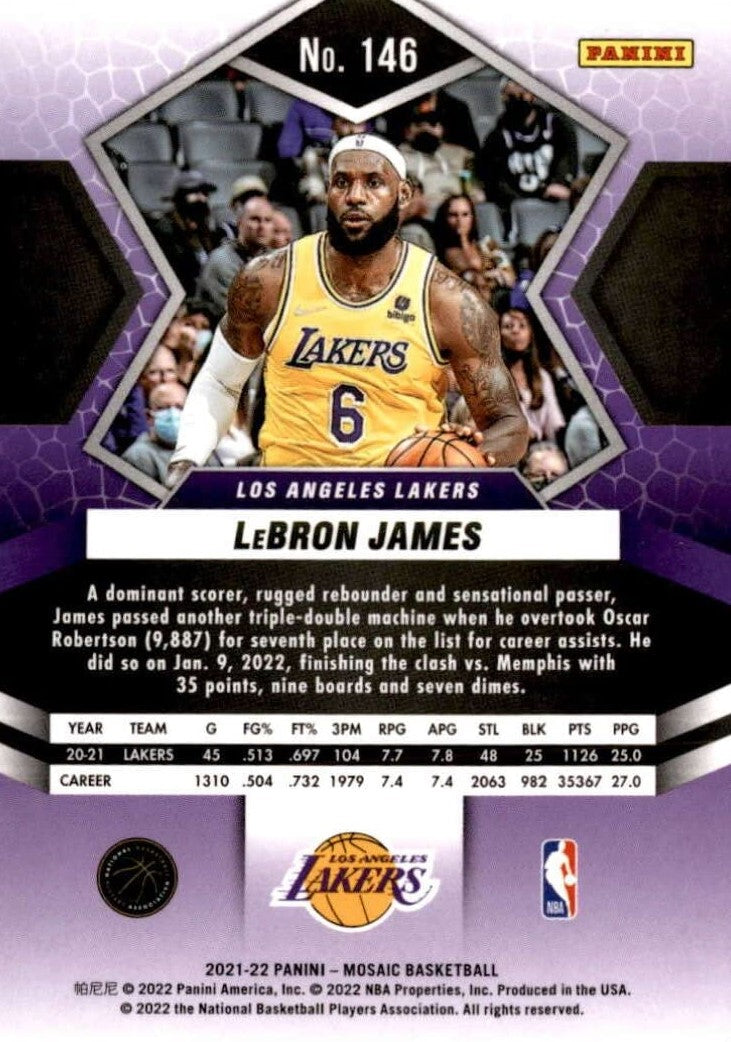 LeBron James 2021 2022 Panini Mosaic Series Mint Card #146