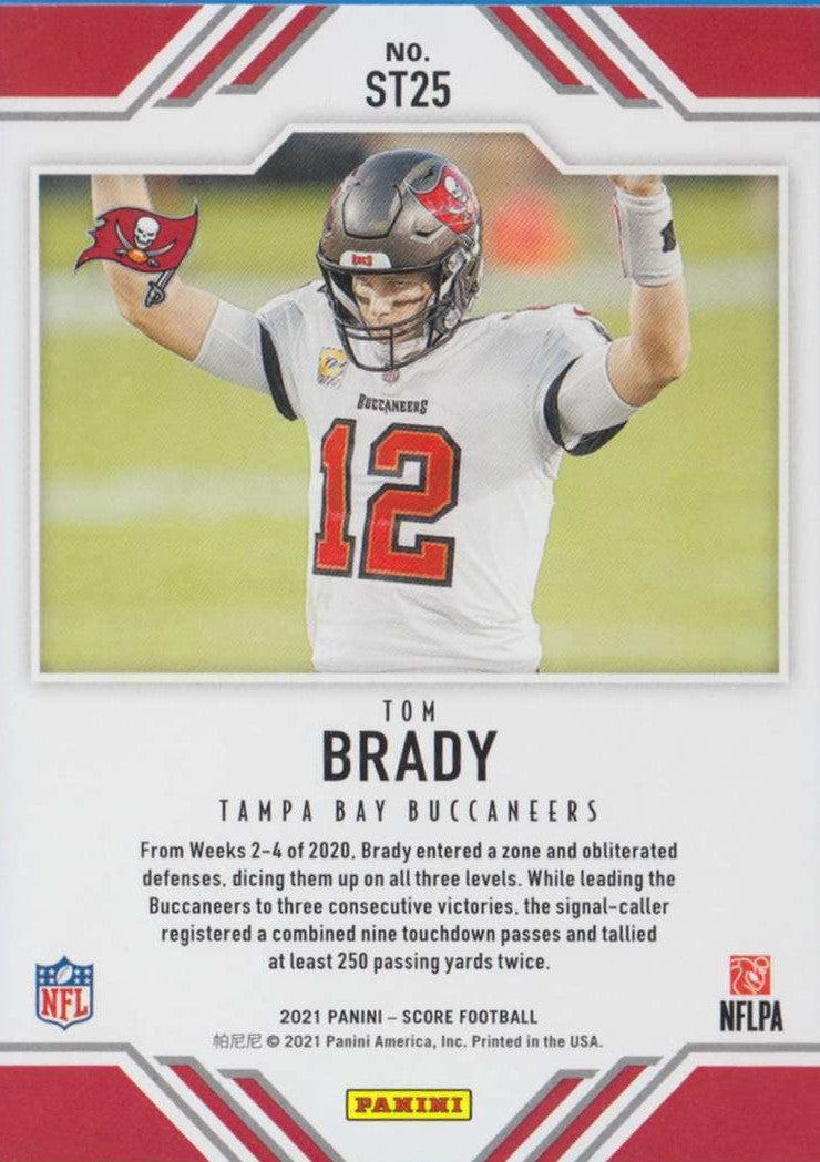 2020 Panini Score Football Tampa Bay Buccaneers Team Set 12 Cards