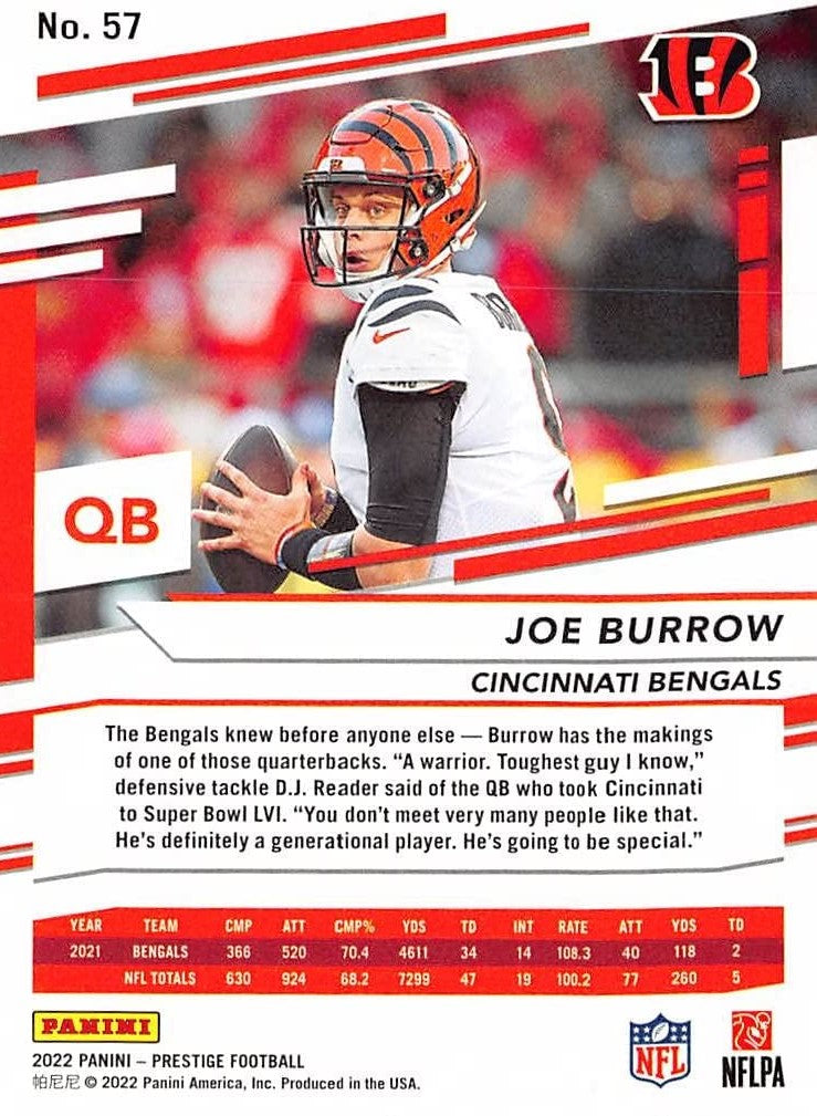 : 2021 Panini Prestige NFL #71 Joe Burrow Cincinnati