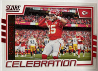 Patrick Mahomes 2022 Score Celebration Red Parallel Mint Card #C-PM