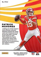 Patrick Mahomes 2022 Donruss Vortex Series Mint Insert Card #VTX-2