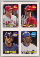 Mike Trout 2013 Topps Archives 4 in 1 Mini Stickers Series Mint Card #69S-THBK with Bryce Harper, Ryan Braun and Matt Kemp