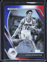John Stockton 2021-22 Panini Prizm Draft Picks Red White Blue Prizm Series Mint Card #87