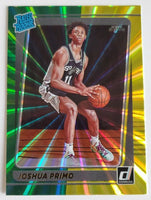 Joshua Primo 2021 2022 Panini Donruss Rated Rookie Green and Yellow Laser Series Mint Card #212