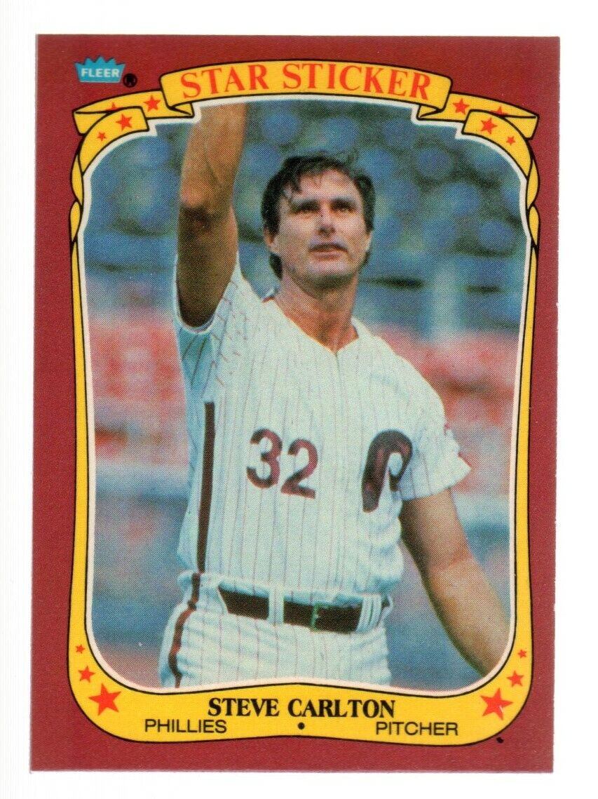 Steve Carlton 1986 Fleer Star Sticker Series Mint Card 21 The