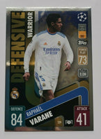 Raphael Varane 2021 2022 Topps Match Attax Defensive Warrior Series Mint Card #229