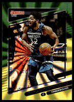 Karl-Anthony Towns 2021 2022 Panini Donruss Green and Yellow Laser Series Mint Card #75