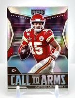 Patrick Mahomes II 2021 Panini Playoff Call To Arms Silver Series Card #CA-PMA