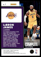LeBron James 2022 2023 Panini Donruss Complete Players Series Mint Card #1