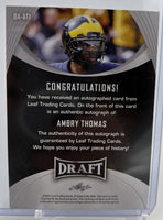 Ambry Thomas 2021 Leaf Draft XRC GOLD Rookie AUTOGRAPH Series Mint Card #BA-AT1