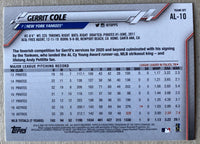 Gerrit Cole 2020 Topps Limited Edition Card #AL-10 Found Exclusively in the All-Star Team Set