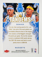 Carmelo Anthony and Allen Iverson 2008 2009 Fleer Hot Prospects Hot Tandems Series Mint Card #HT-3