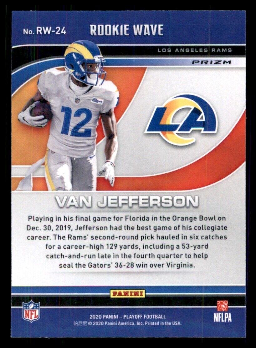 Van Jefferson 2020 Panini Playoff Rookie Wave Series Mint Rookie