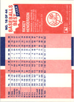 Rickey Henderson 1987 Fleer Baseball's Best Sluggers Pitchers Series Mint Card #18