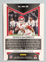 Patrick Mahomes II 2022 Panini Rookies & Stars Man in Motion Series Mint Card #MM-29