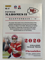 Patrick Mahomes II 2020 Panini Chronicles Series Mint Card #47 Green Parallel Version