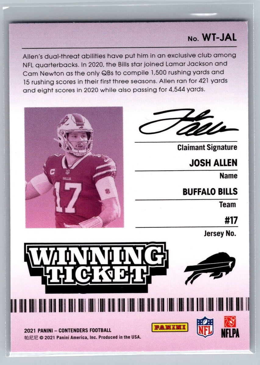 Josh Allen 2021 Panini Contenders Draft Picks Game Ticket Purple Serie