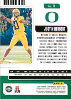 Justin Herbert 2021 Panini Contenders Draft Picks Season Ticket Series Mint Card #11