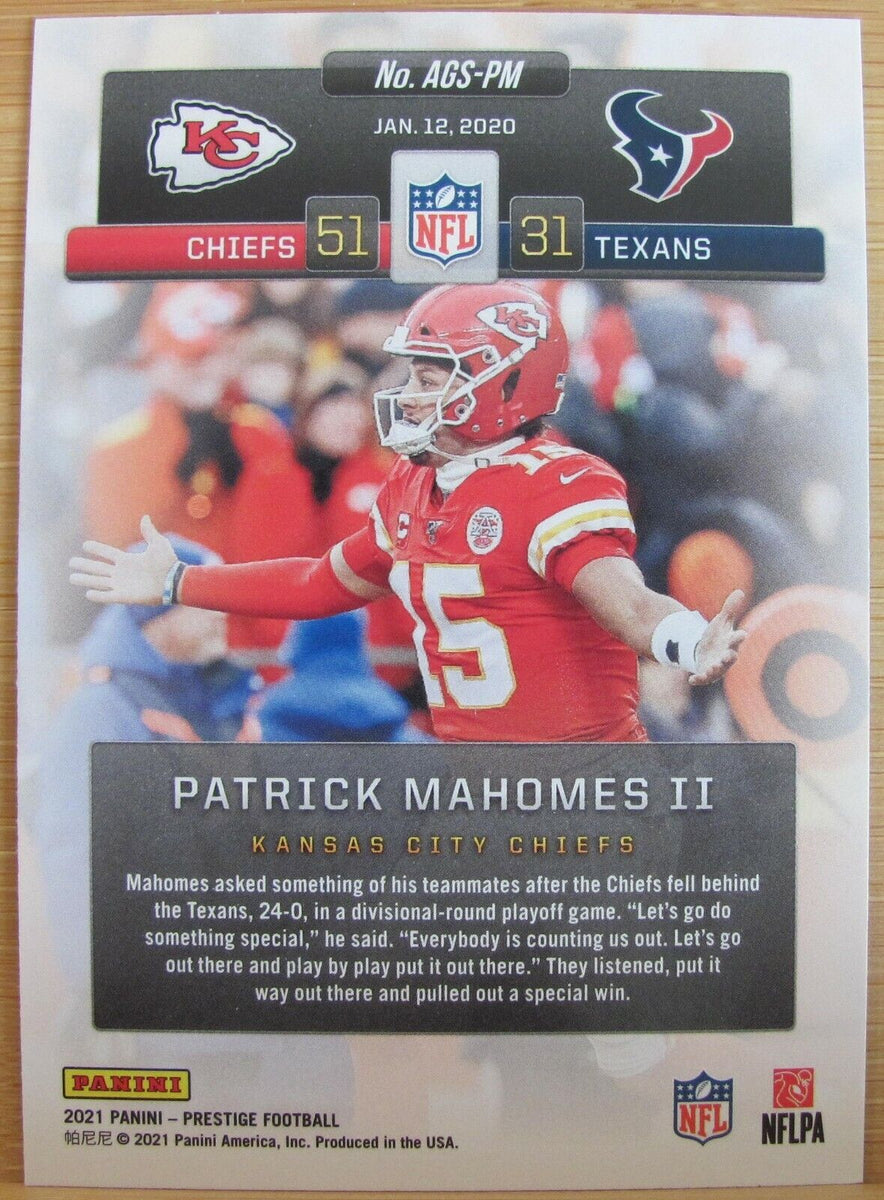 2021 Panini Playbook Football Patrick Mahomes Sunday Best Game Worn Patch good /50 SP