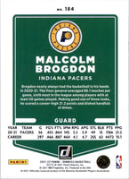 Malcolm Brogdon 2021 2022 Panini Donruss Green and Yellow Laser Series Mint Card #184