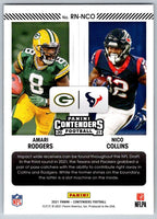Nico Collins and Amari Rodgers 2021 Panini Contenders Round 3 Numbers Series Mint Card #RN-NCO
