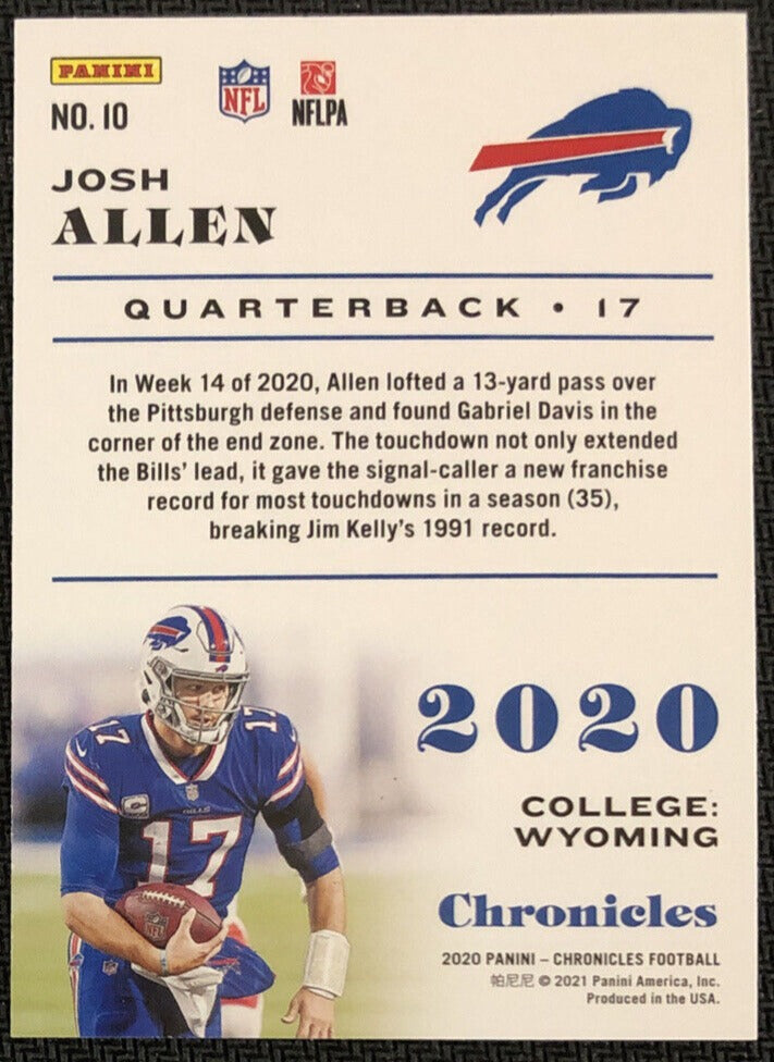 Josh Allen 2021 Panini Chronicles Series Mint Card #10