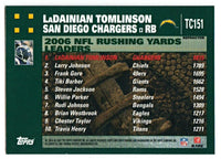 LaDainian Tomlinson 2007 Topps Chrome League Leaders Series Mint Card #TC151