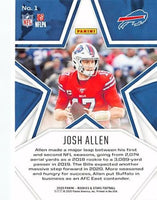 Josh Allen 2020 Panini Rookies and Stars Series Mint Card #1