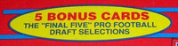 1990 Score Football Factory Sealed Set with 5 Bonus Draft Pick Cards