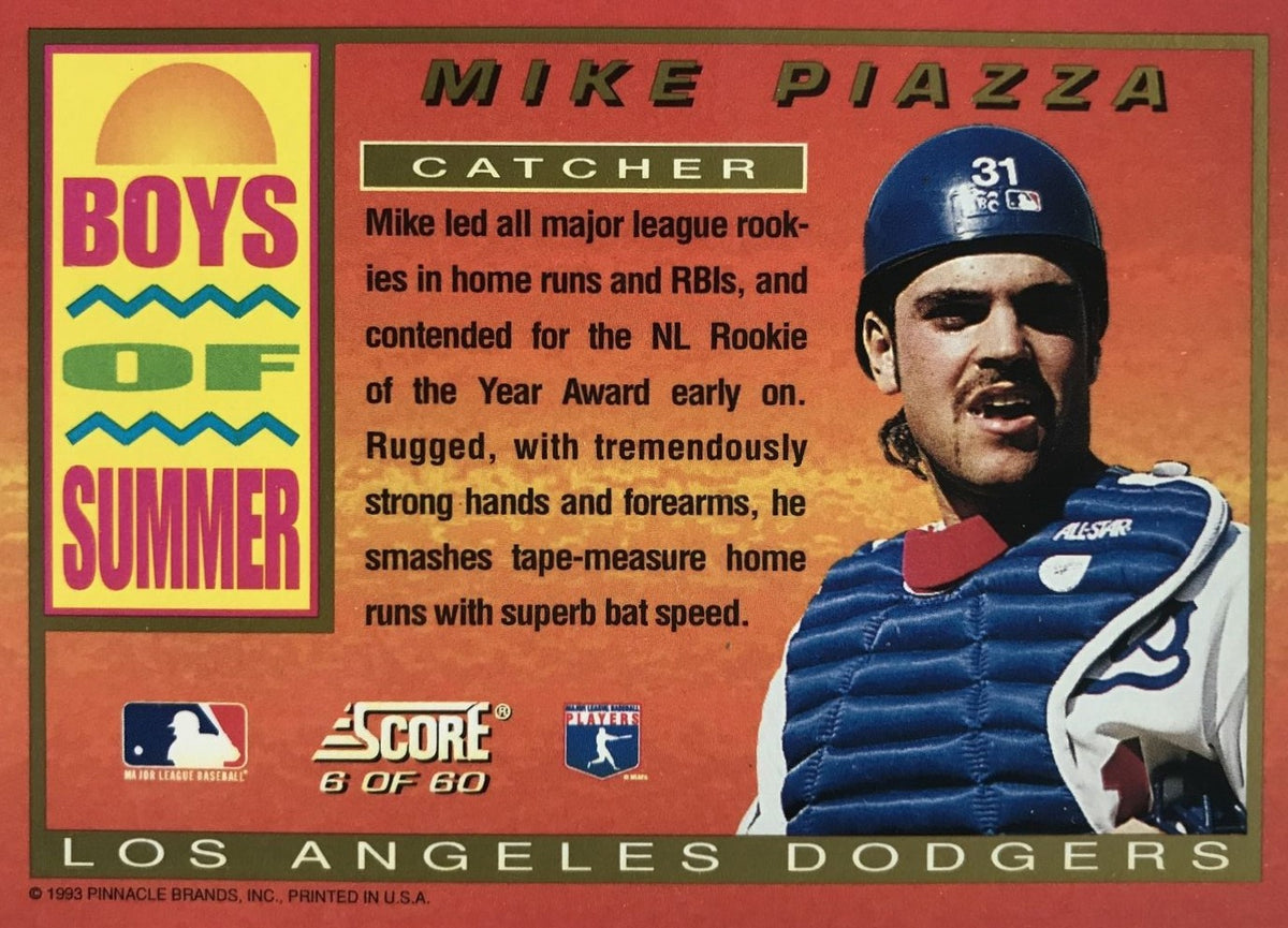 Mike Piazza 1993 NL Rookie Of The Year Signed Los Angeles Dodgers