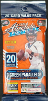 2022 Panini ABSOLUTE Football Series Cello Fat 12 Pack Box (240 Cards) with 36 Green Parallels Per Box Plus Possible Autographs and Memorabilia Cards
