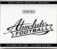 2022 Panini ABSOLUTE Football Series Cello Fat 12 Pack Box (240 Cards) with 36 Green Parallels Per Box Plus Possible Autographs and Memorabilia Cards