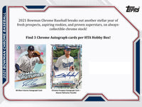 LIMITED STOCK LEFT!!! 2021 Topps BOWMAN CHROME Baseball HTA CHOICE Series Box with 3 Autographed Cards