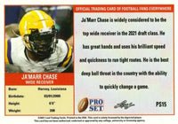 JaMarr Chase 2021 Pro Set Leaf XRC Short Printed Mint Rookie Card #PS15 RARE BW Variation only 100 made